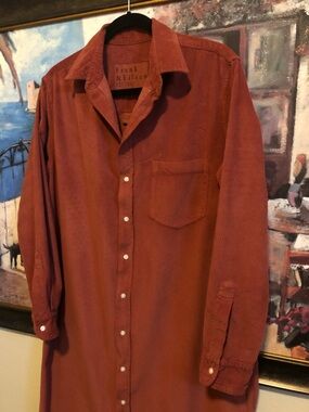 Frank & Eileen Rory Corduroy Maxi Shirt Dress in Spice
